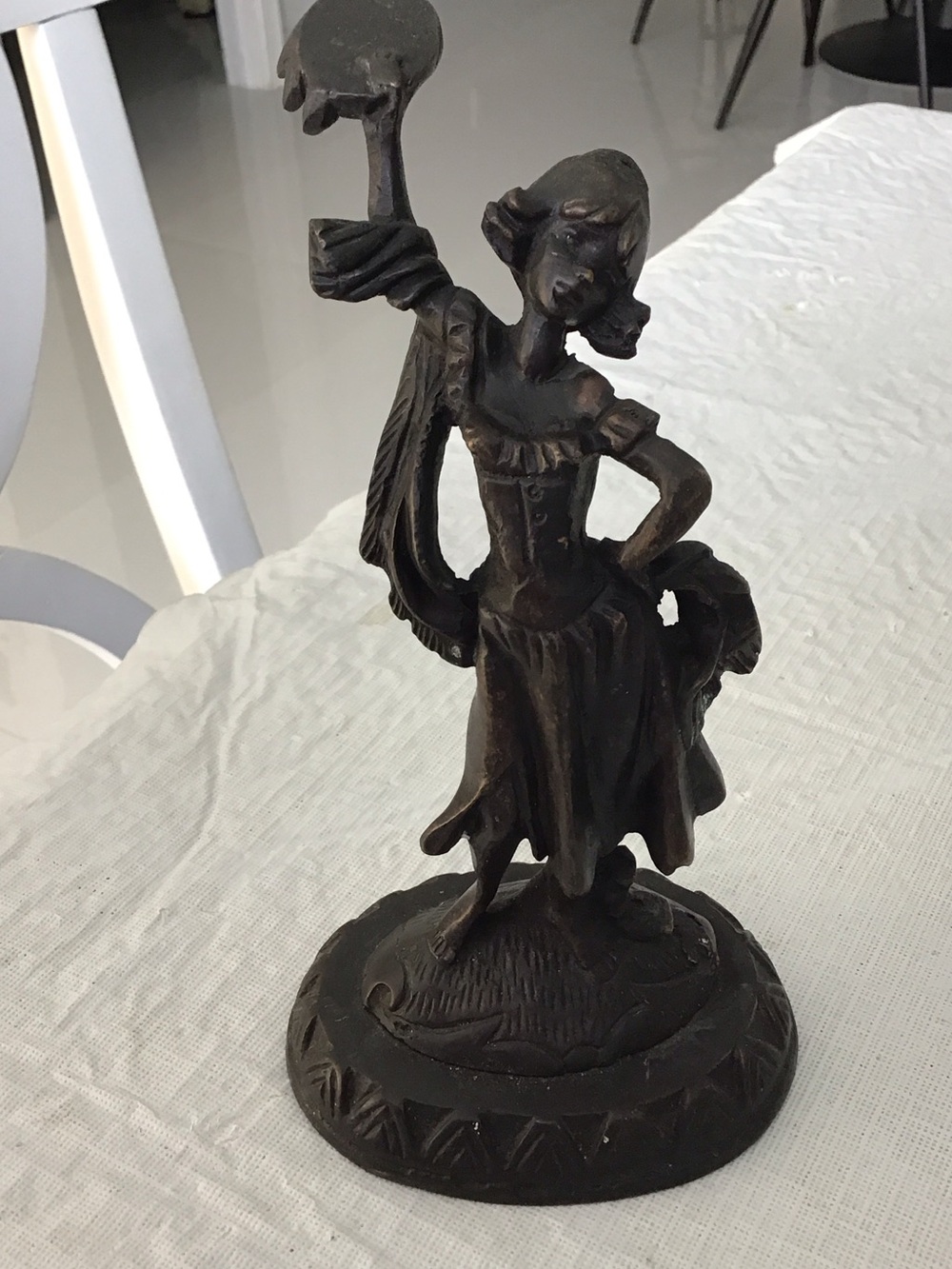 Bronze-Tone Dancing Figurine Home Art Statue. #103